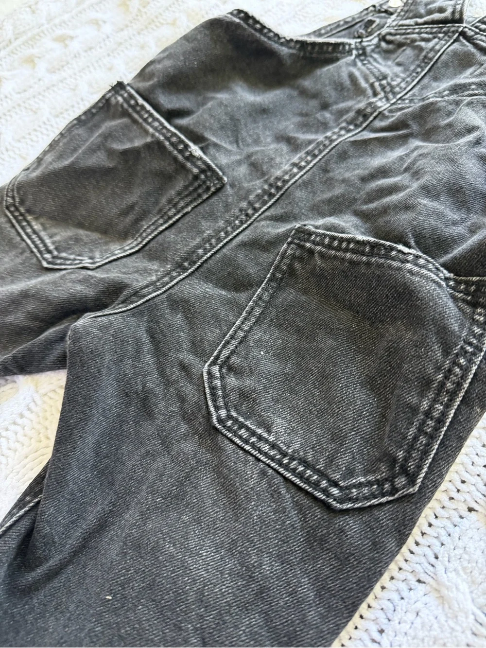 Zara - Black Kids Denim Overalls